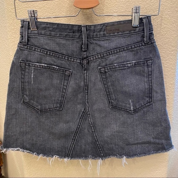 GRLFRND Dark Gray EVA Raw Hem Buttoned Fly Jean Skirt Size 24 - Picture 4 of 8